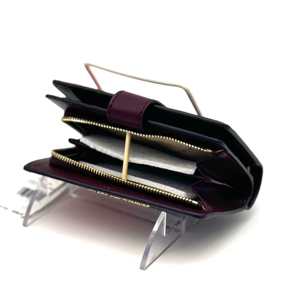 Michael Kors Medium Bifold Zip Chain Wallet Ox Blood Multi - Picture 7 of 8